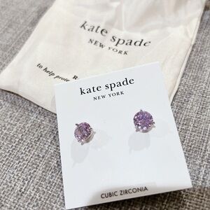 Kate Spade New York Brilliant Statements Mini Trio Prong Studs Light Amethyst